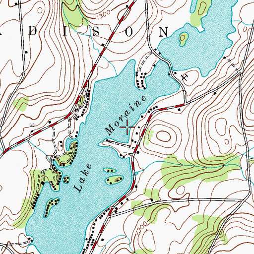 Topographic Map of Lake Moraine, NY