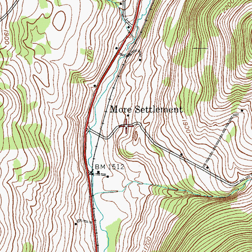 Topographic Map of More Settlement, NY
