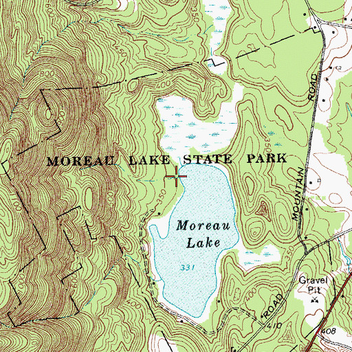 Topographic Map of Moreau Lake State Park, NY