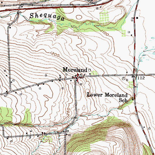 Topographic Map of Moreland, NY