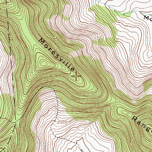 Topographic Map of Moresville Range, NY