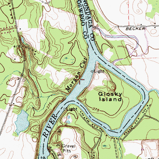 Topographic Map of Morgan Cut, NY