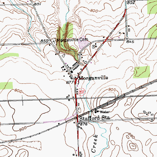 Topographic Map of Morganville, NY