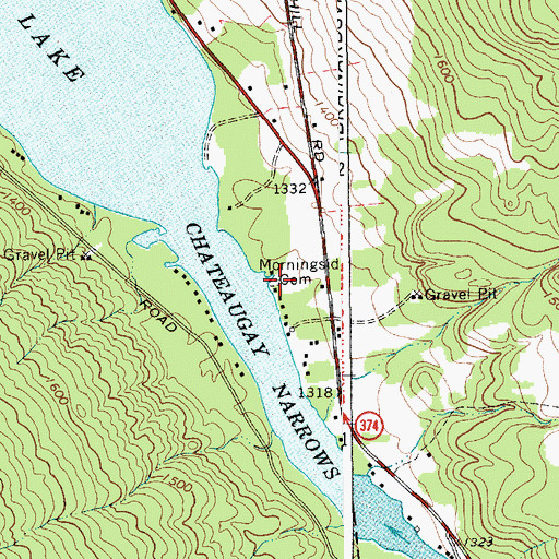 Topographic Map of Morningside Cemetery, NY