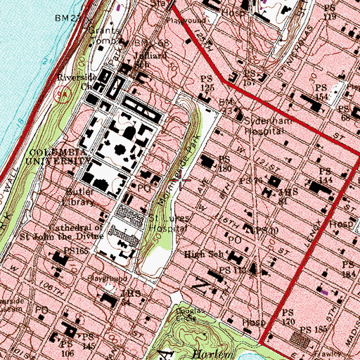 Topographic Map of Morningside Park, NY