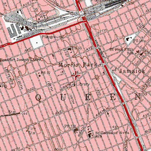 Topographic Map of Morris Park, NY