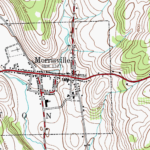 Topographic Map of Morrisville, NY