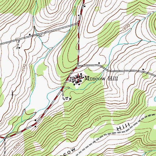 Topographic Map of Moscow Hill, NY
