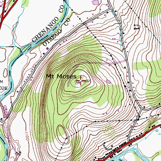 Topographic Map of Mount Moses, NY