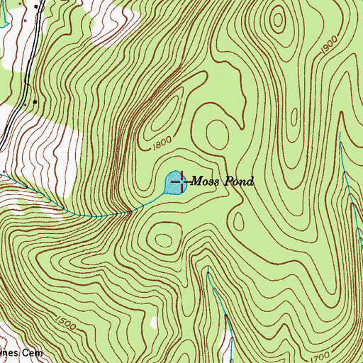 Topographic Map of Moss Pond, NY