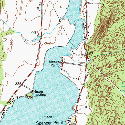 Topographic Map of Mossy Point, NY
