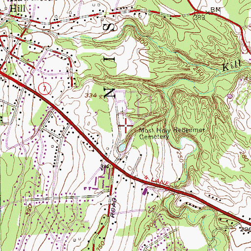 Topographic Map of Most Holy Redeemer Cemetery, NY