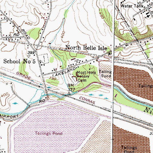 Topographic Map of Holy Cross Polish National Catholic Cemetery, NY