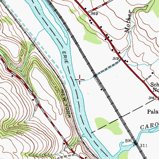 Topographic Map of Mother Creek, NY