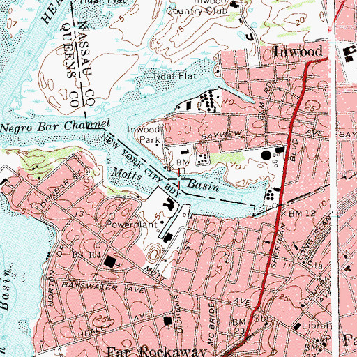 Topographic Map of Motts Basin, NY