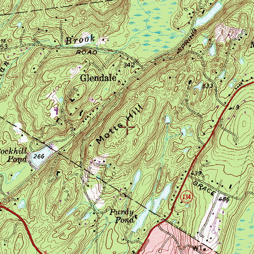 Topographic Map of Motts Hill, NY