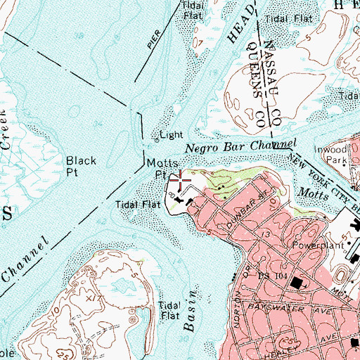 Topographic Map of Motts Point, NY