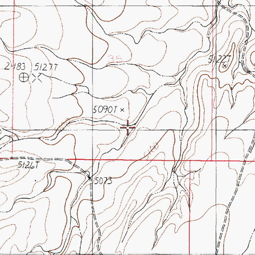 Topographic Map of Pleasant Valley Outlet, AZ