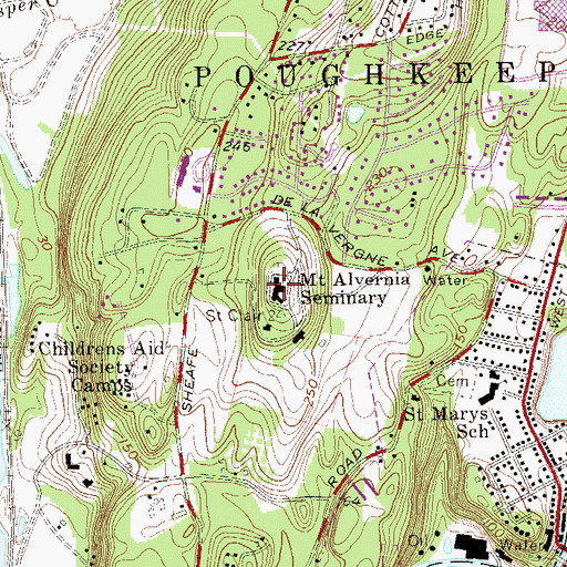 Topographic Map of Mount Alvernia Seminary, NY
