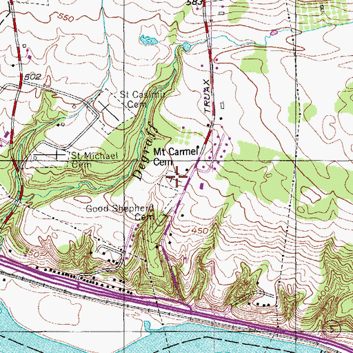 Topographic Map of Mount Carmel Cemetery, NY