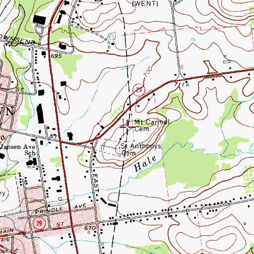Topographic Map of Mount Carmel Cemetery, NY
