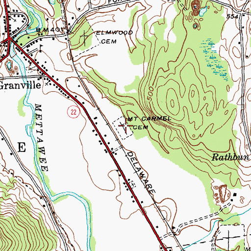 Topographic Map of Our Lady of Mount Carmel Cemetery, NY