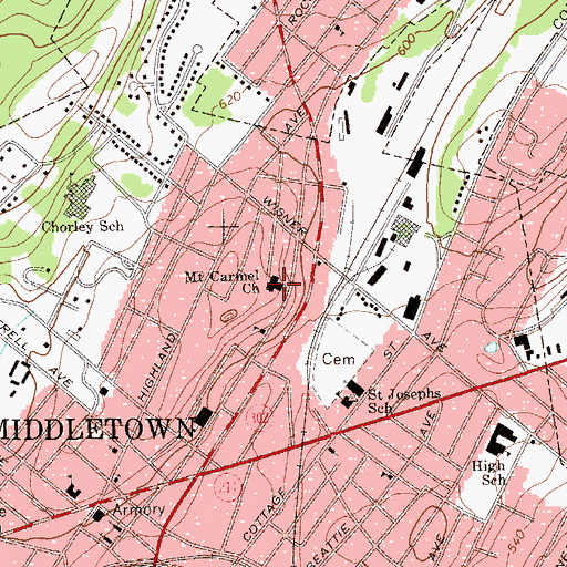 Topographic Map of Church of the Lord Jesus Christ, NY