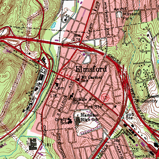 Topographic Map of Mount Carmel School, NY