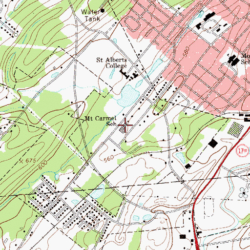 Topographic Map of Our Lady of Mount Carmel School, NY