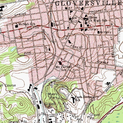 Topographic Map of Our Lady of Mount Carmel Parochial School, NY