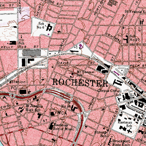 Topographic Map of Mount Carmel School, NY