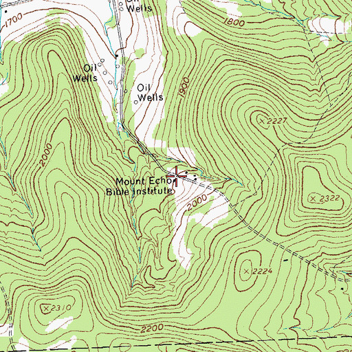 Topographic Map of Mount Echo Bible Institute, NY