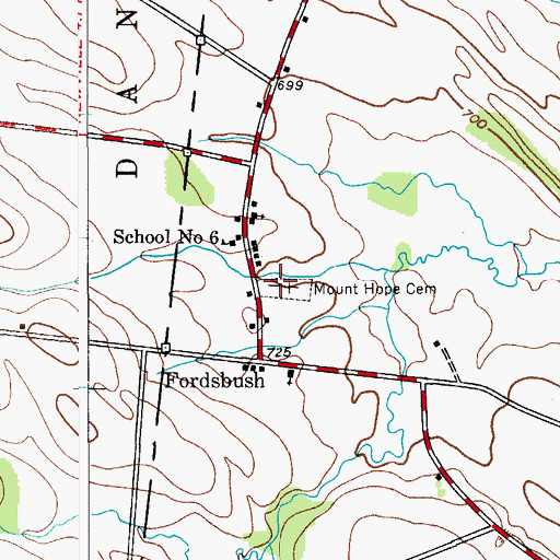 Topographic Map of Mount Hope Cemetery, NY