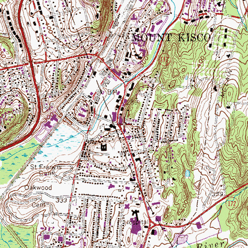 Topographic Map of Mount Kisco, NY