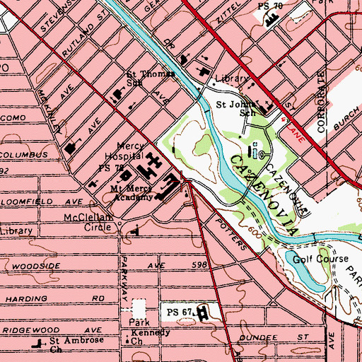 Topographic Map of Mount Mercy Academy, NY