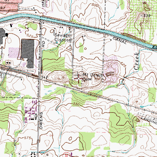 Topographic Map of Mount Olivet Cemetery, NY