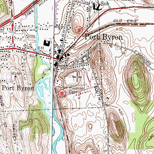 Topographic Map of Mount Pleasant Cemetery, NY