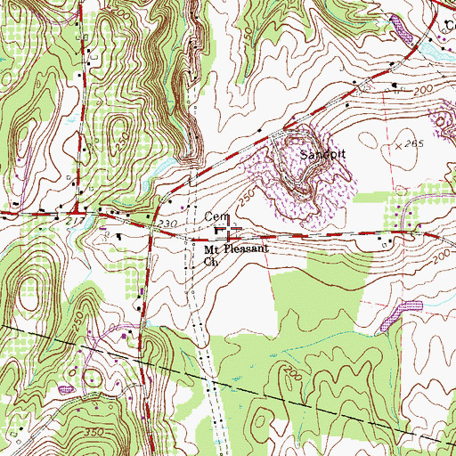 Topographic Map of Mount Pleasant Church, NY