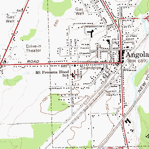 Topographic Map of Mount Precious Blood School, NY