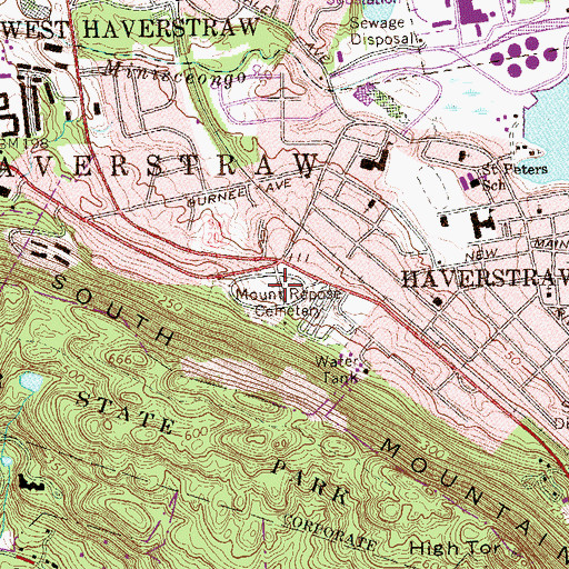Topographic Map of Mount Repose Cemetery, NY