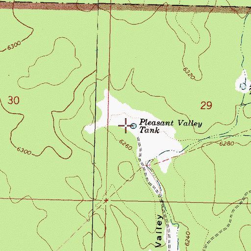 Topographic Map of Pleasant Valley Tank, AZ