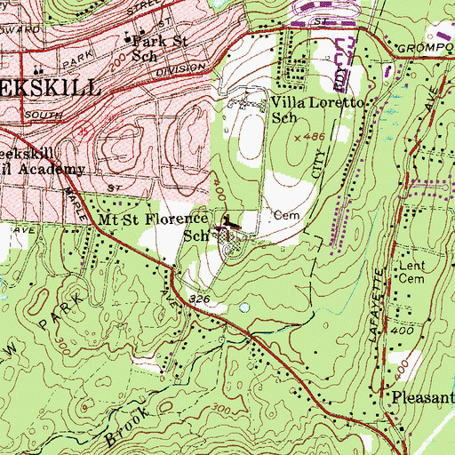 Topographic Map of Mount Saint Florence School, NY
