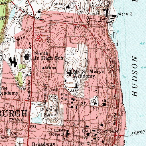 Topographic Map of Mount Saint Marys Academy, NY