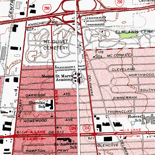 Topographic Map of Mount Saint Marys Academy, NY
