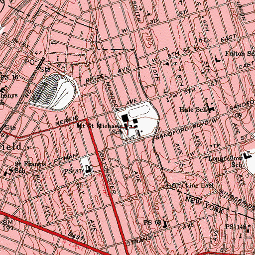 Topographic Map of Mount Saint Michael Academy, NY