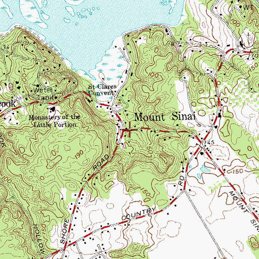 Topographic Map of Mount Sinai, NY