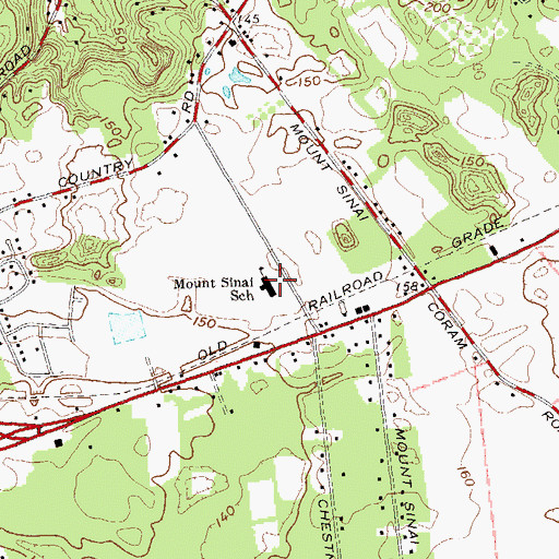 Topographic Map of Mount Sinai School, NY