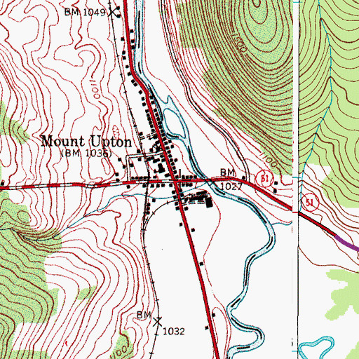 Topographic Map of Mount Upton, NY