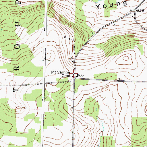 Topographic Map of Mount Vernon Cemetery, NY