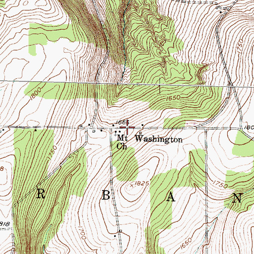 Topographic Map of Mount Washington Church, NY